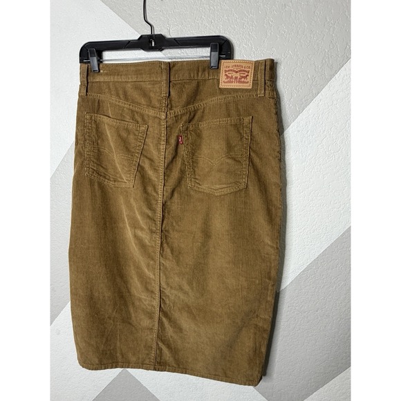 Levi's Womens Brown Corduroy Side Slit Midi Skirt Size 32 - Picture 7 of 13